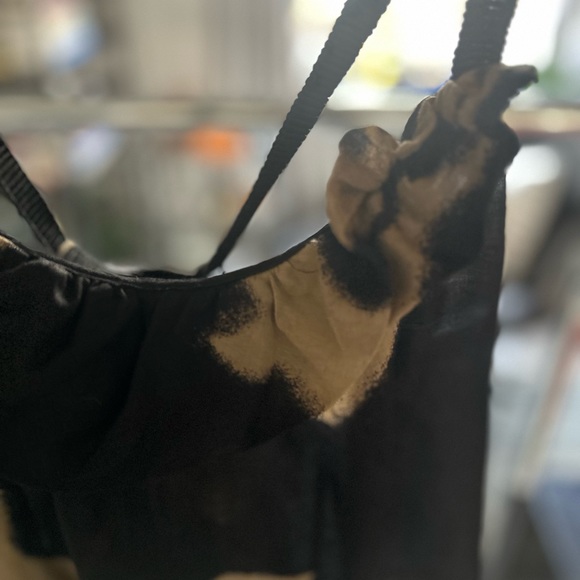 Black/Tan Max Azria Spring 2007 runway tank top with frill neckline detail - Picture 5 of 7